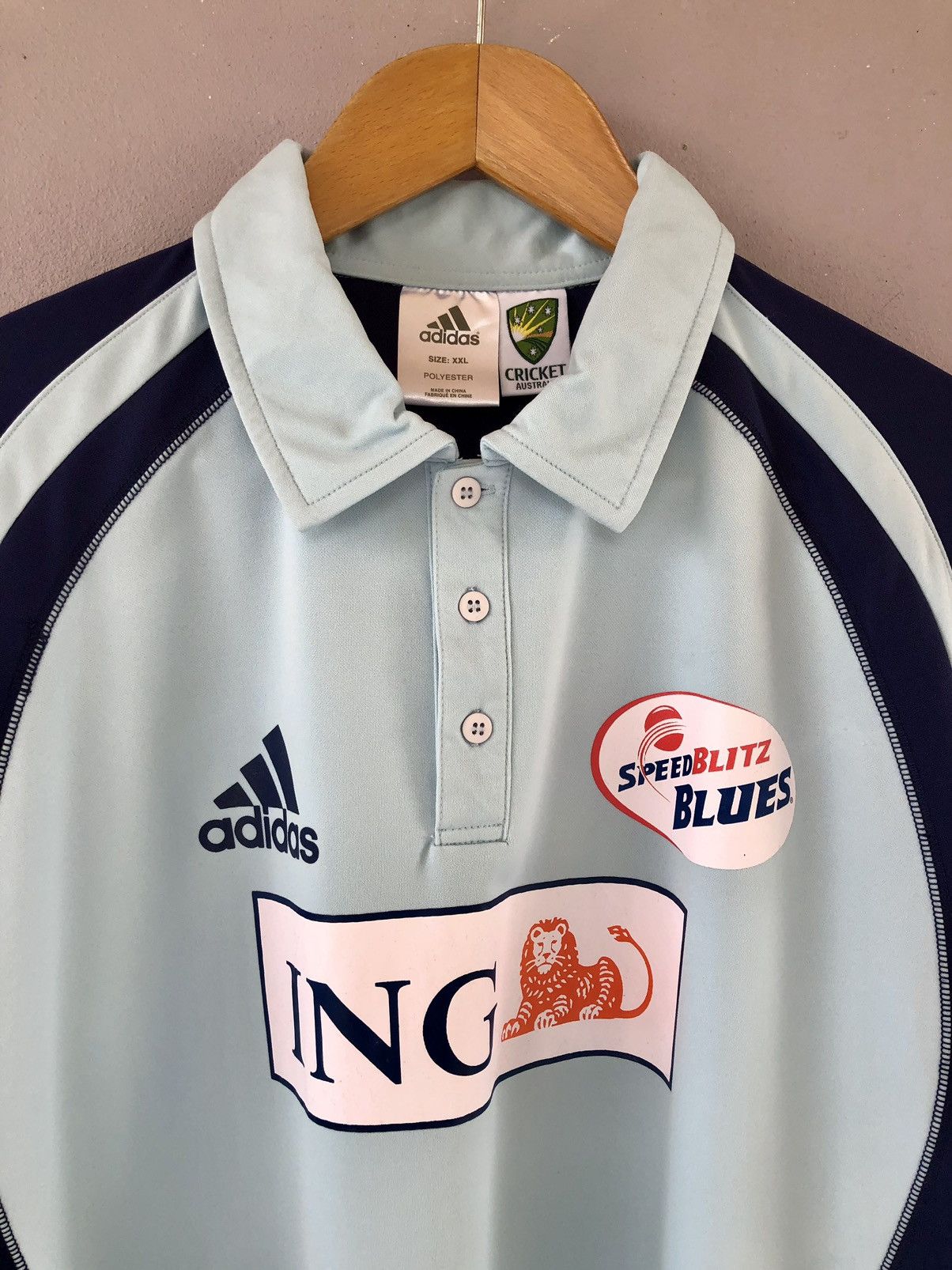 Adidas 2004 SpeedBlitz Blues Australia Cricket Jersey Size US XL / EU 56 / 4 - 2 Thumbnail