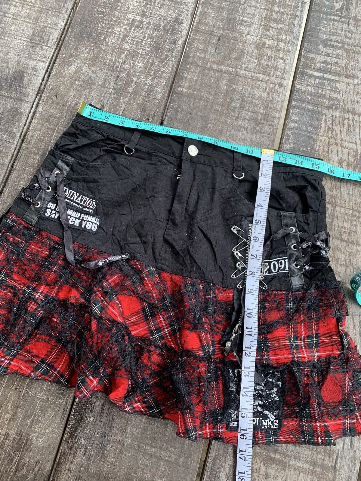 Japanese Brand Mad punk mini skirt nice design Size 31" - 15 Thumbnail