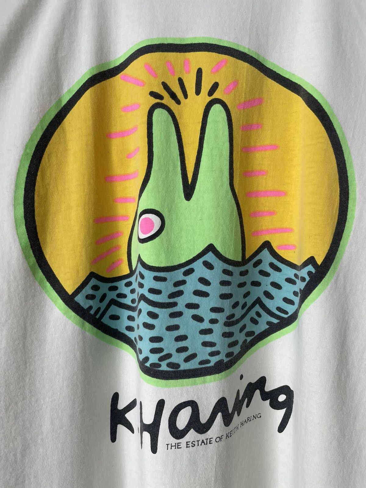 Keith Haring × Vintage 90s Vintage Keith Haring T-Shirt Bunny Printed Tee Size US L / EU 52-54 / 3 - 5 Thumbnail