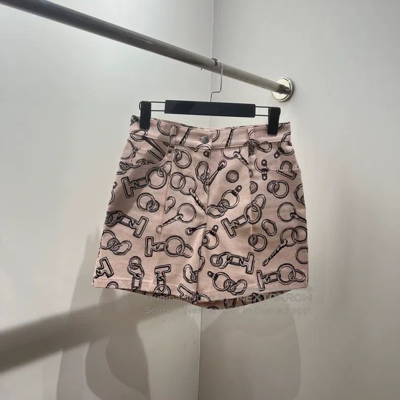 Hermes Hermes Pattern Printed Straight Leg Denim Short Pants Size 42" / US 20 - 1 Thumbnail