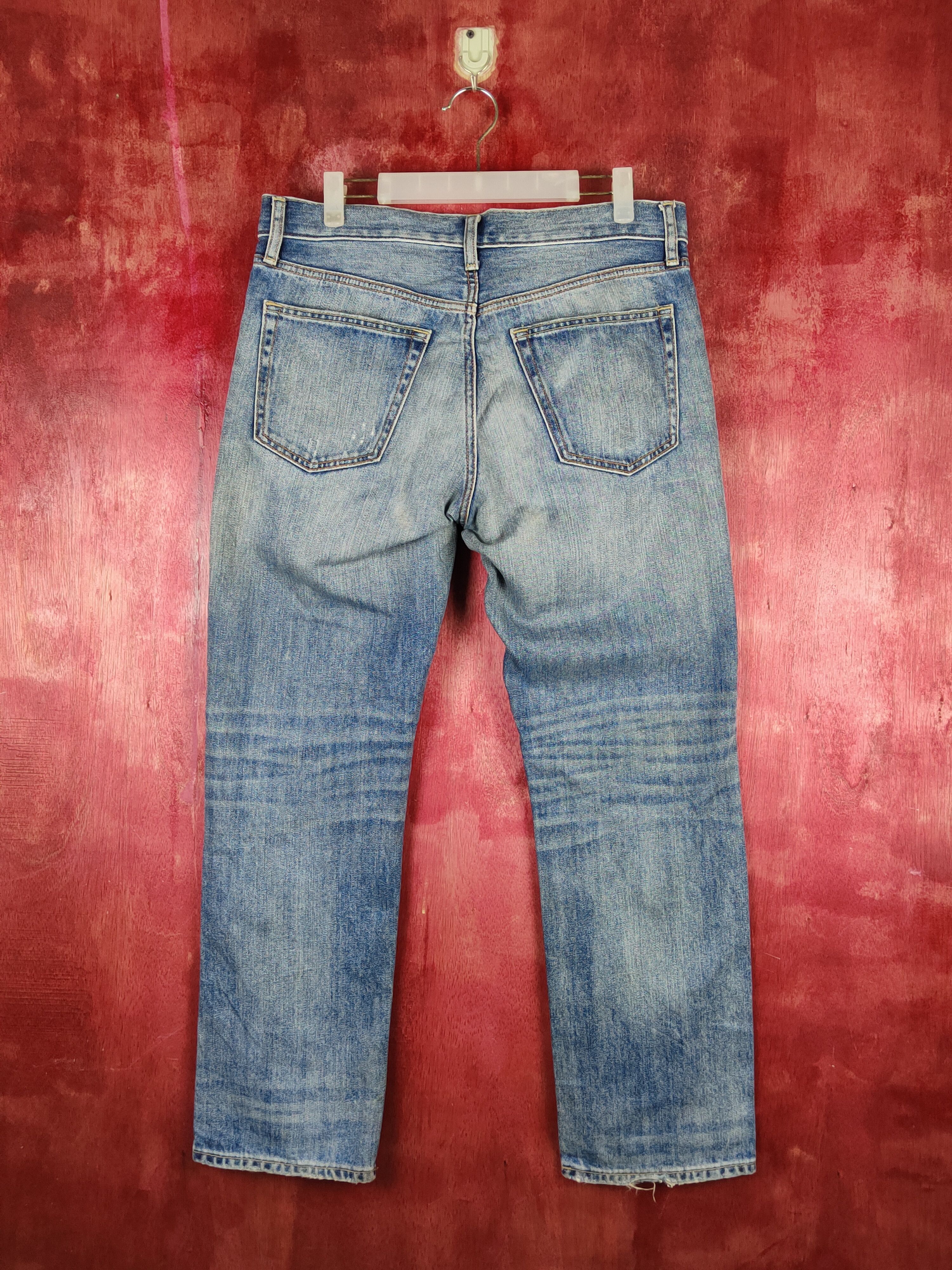 Japanese Brand Uniqlo Blue Faded Distressed Ripped Jeans #S2199 Size US 32 / EU 48 - 7 Thumbnail