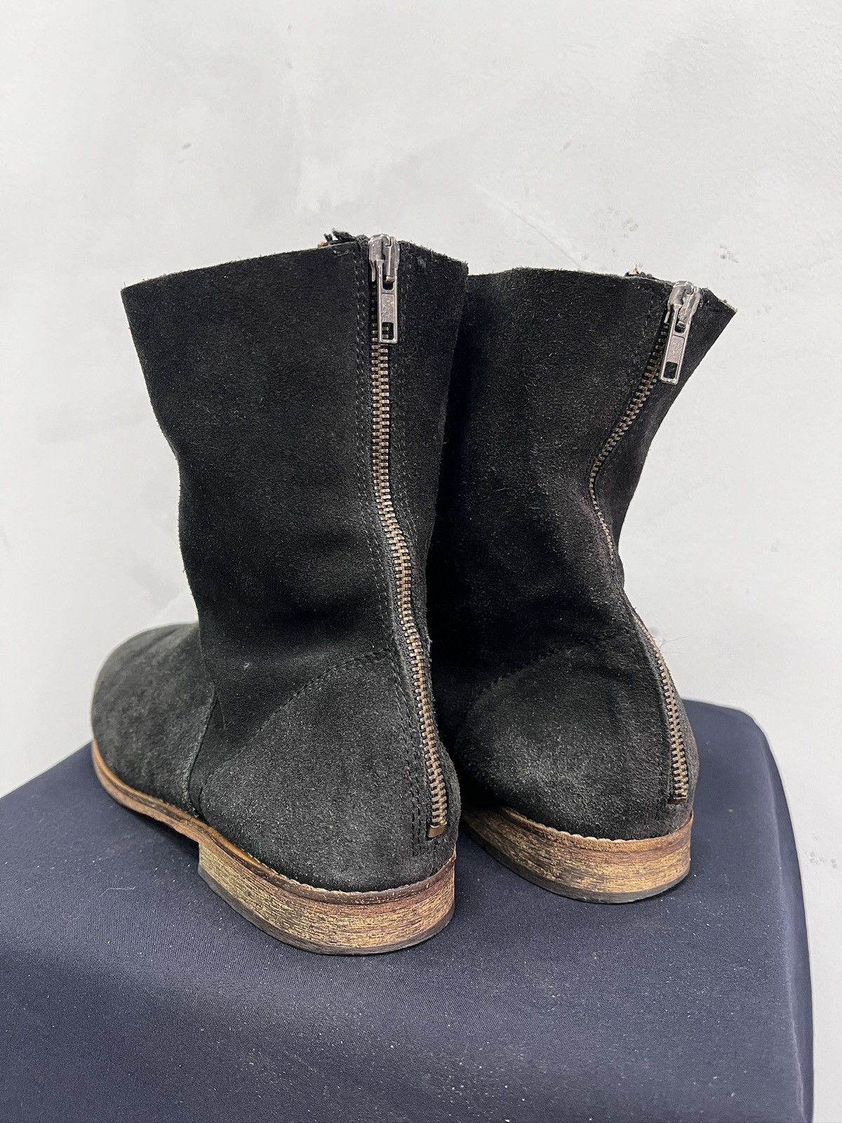 A.S.98 Ankle suede leather boots front zip guidi style gudrun Size US 7.5 / EU 40-41 - 7 Thumbnail