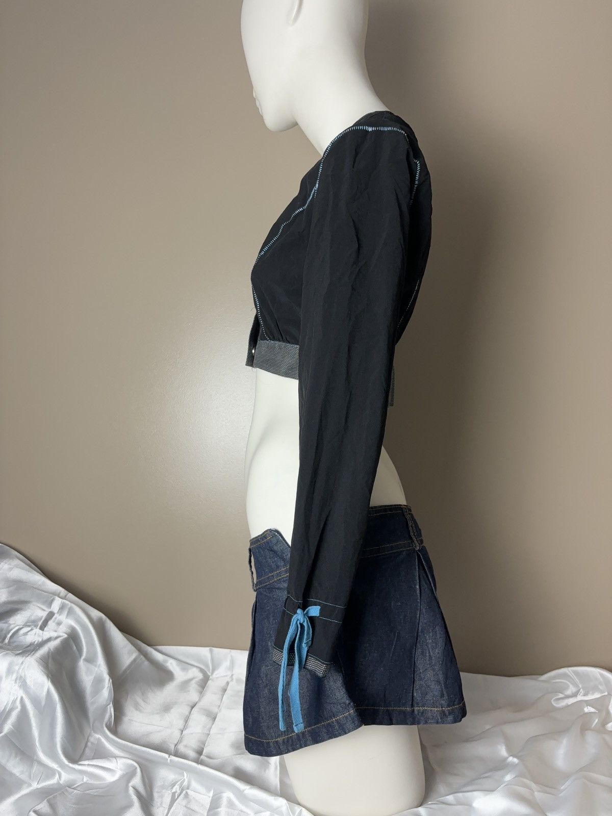 Vintage French cropped asymmetric vintage jacket coquette style Size S / US 4 / IT 40 - 6 Thumbnail