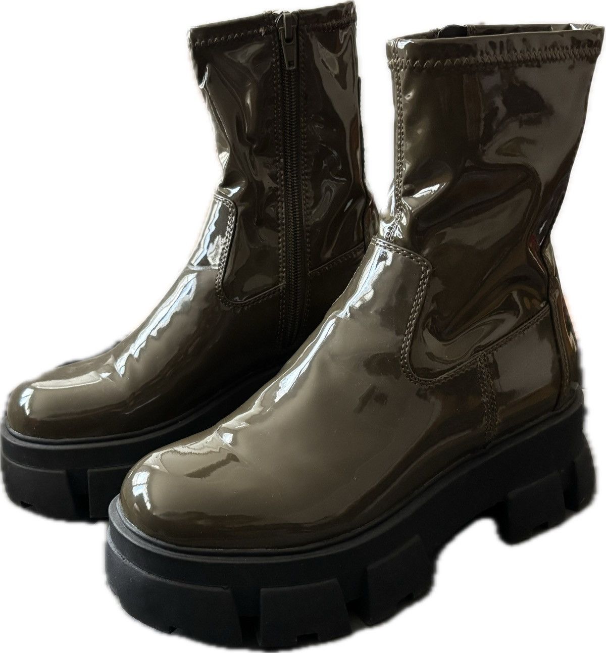 Aldo New Aldo grand-sole olive green mid platform boots size 7 Size US 7 / IT 37 - 3 Thumbnail