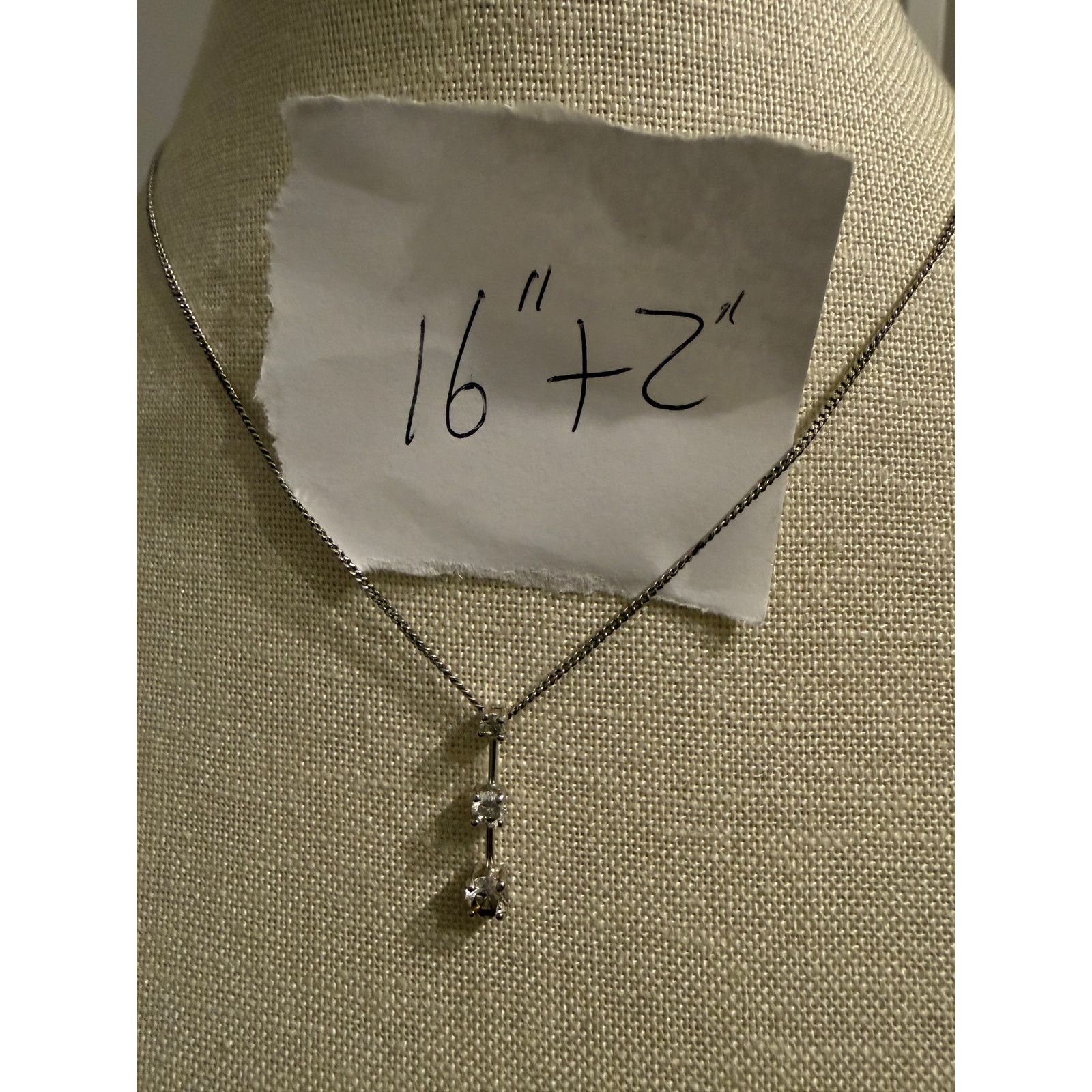 Monet Vintage Monet Silver Tone Triple Stone Necklace 16” Size ONE SIZE - 5 Thumbnail