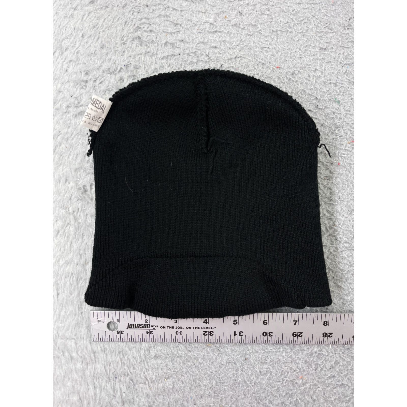 Vintage Gold Medal Ski Beanie Adult One Size Black Knit 100% Acrylic Mens Size ONE SIZE - 4 Thumbnail