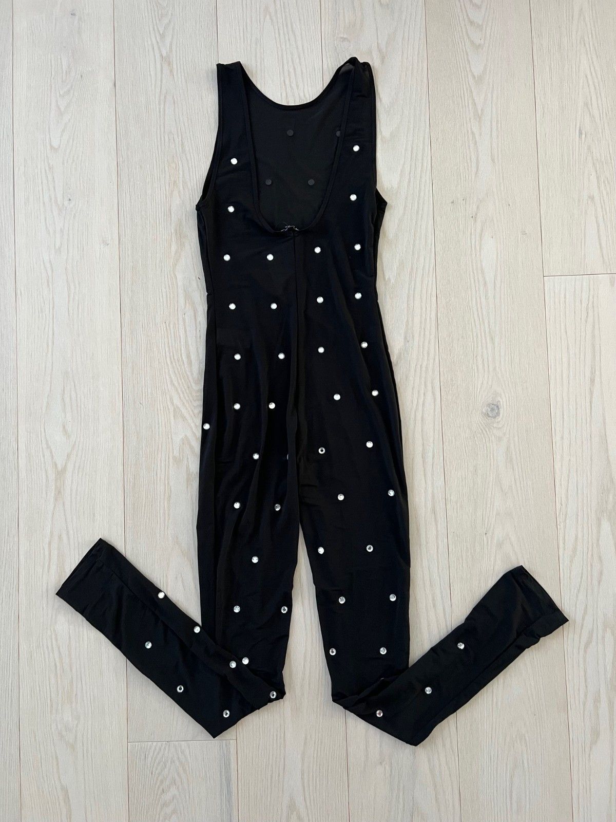 Zara Zara Rhinestone Mesh Organza Black Jumpsuit ( S ) Size 27" / US 4 / IT 40 - 6 Thumbnail
