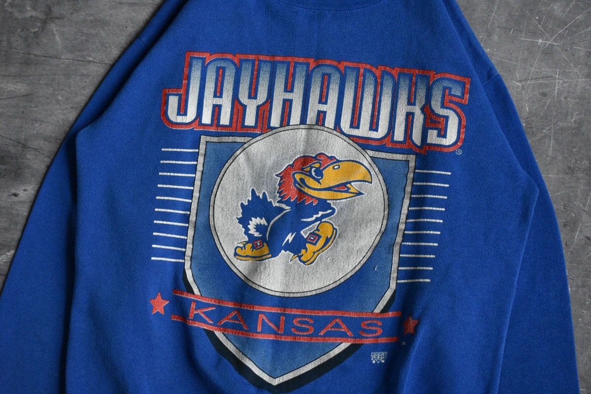NCAA Vintage 90s Kansas Jayhawks Sweatshirt (M) Size US M / EU 48-50 / 2 - 2 Thumbnail