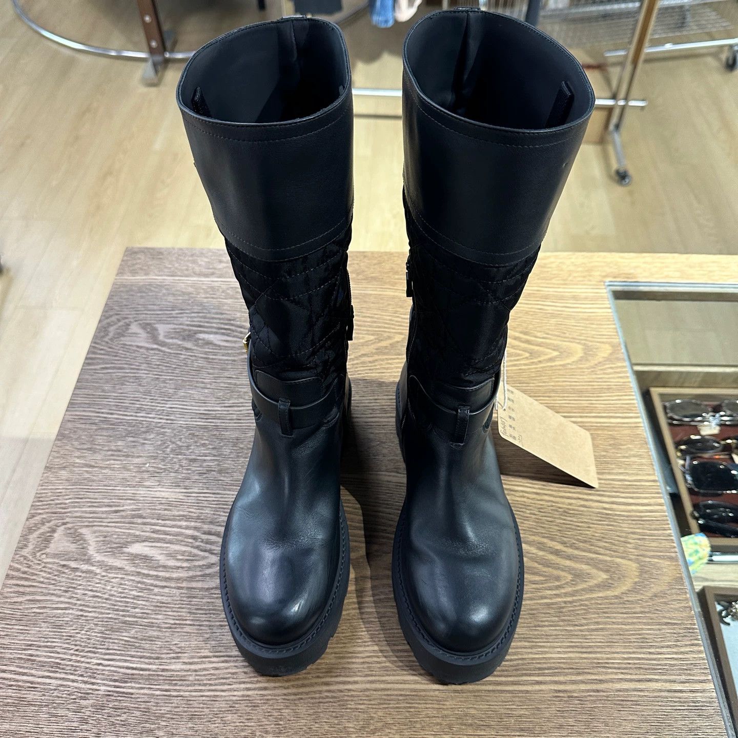 Christian Dior Monsieur Dior feb489 D-town Cannage Logo Knee-high Boots EU37 Size US 6.5 / IT 36.5 - 2 Thumbnail