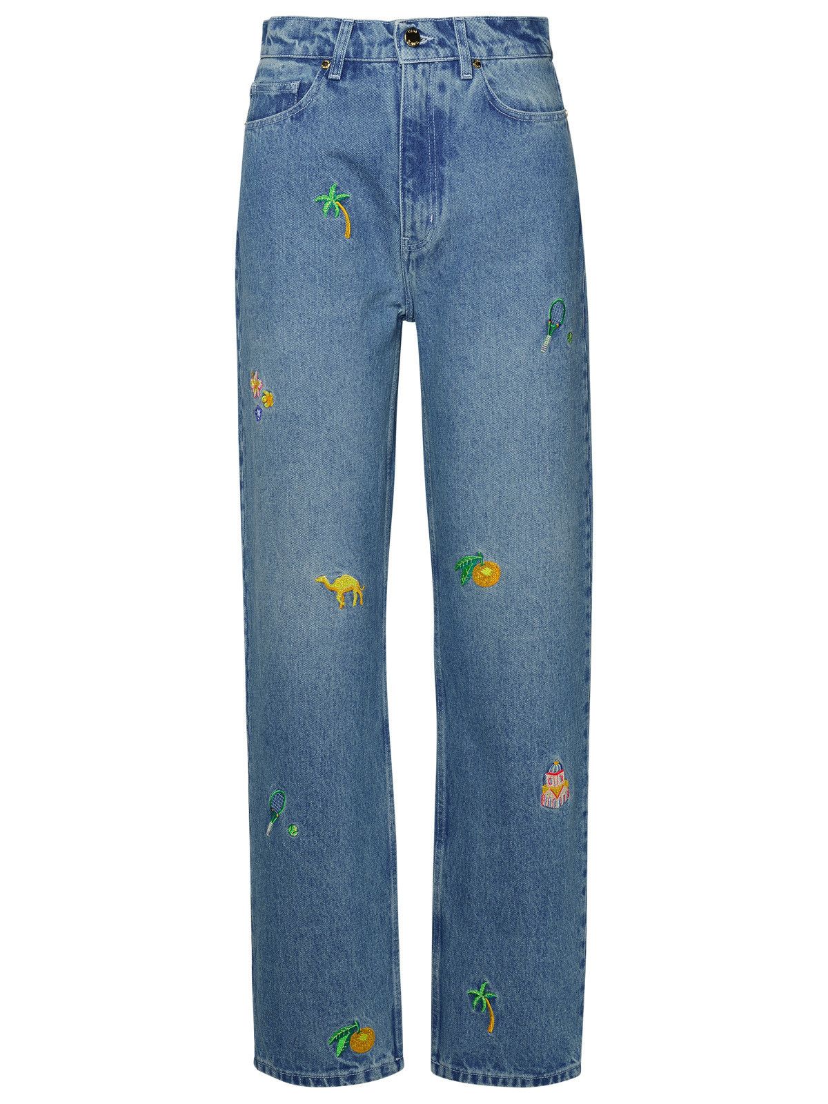 image of Casablanca 'casa' Light Blue Cotton Jeans, Women's (Size 26)