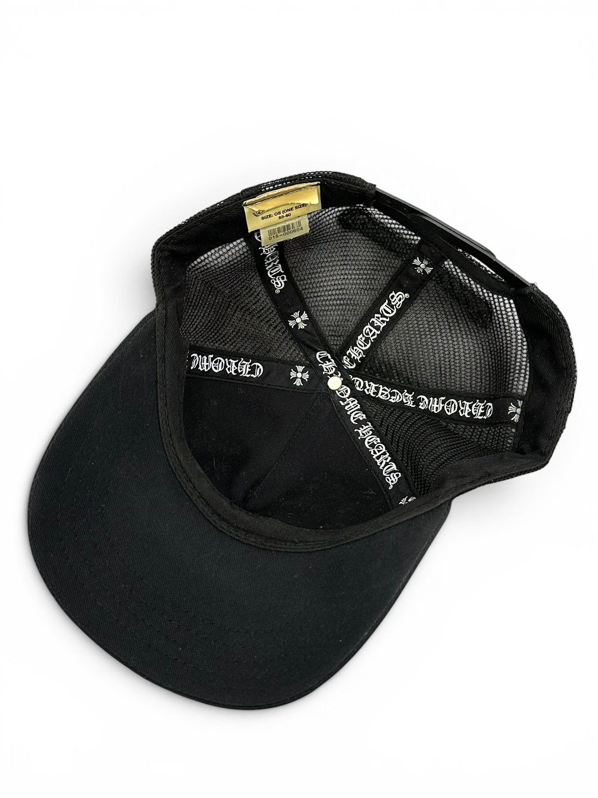 Chrome Hearts Chrome Heart Black Code Logo Trucker Hat Size ONE SIZE - 7 Thumbnail