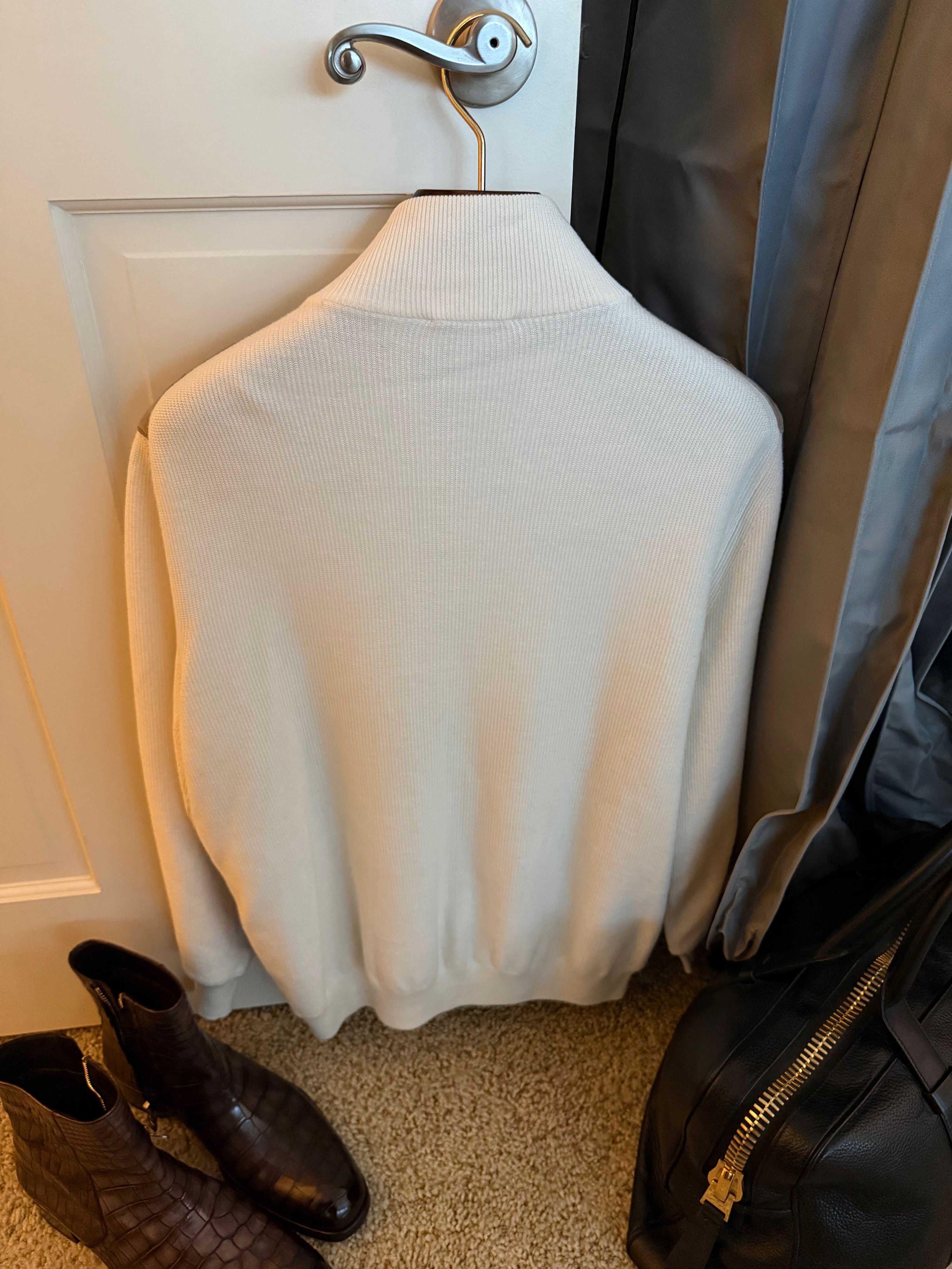 Brioni Best Dressed Rare $6K w/tax Suede / White Cashmere Knit Size US L / EU 52-54 / 3 - 15 Thumbnail
