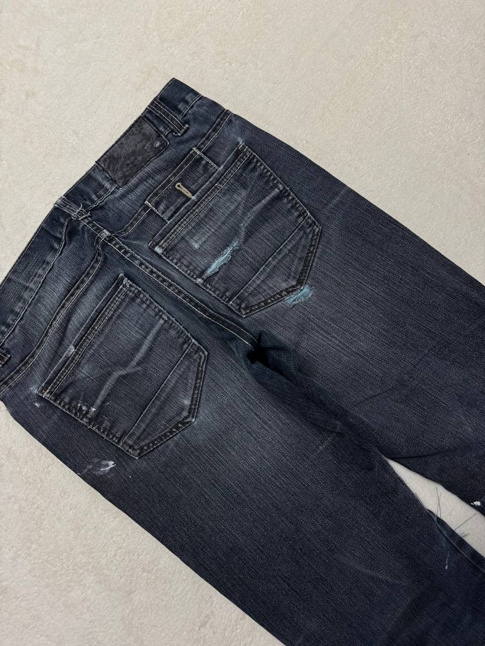 Japanese Brand GRUNGE CRAZY Japanese Thrashed Distressed Slim Skinny Jean Size US 33 - 19 Thumbnail