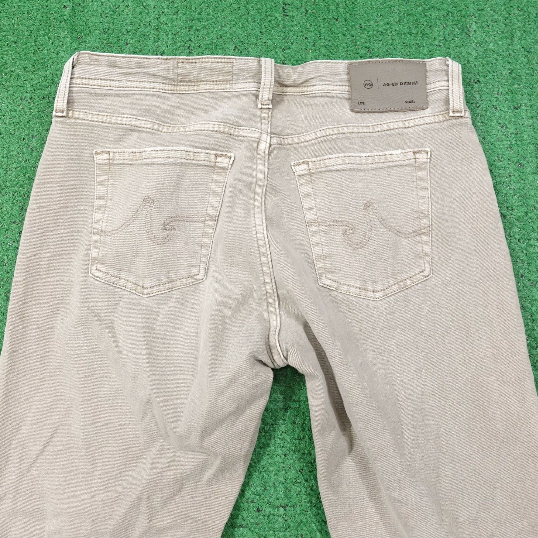 Denime AG Adriano Goldschmied Jeans Mens 32x29 Beige Everett Straight Denim Size US 32 / EU 48 - 6 Thumbnail