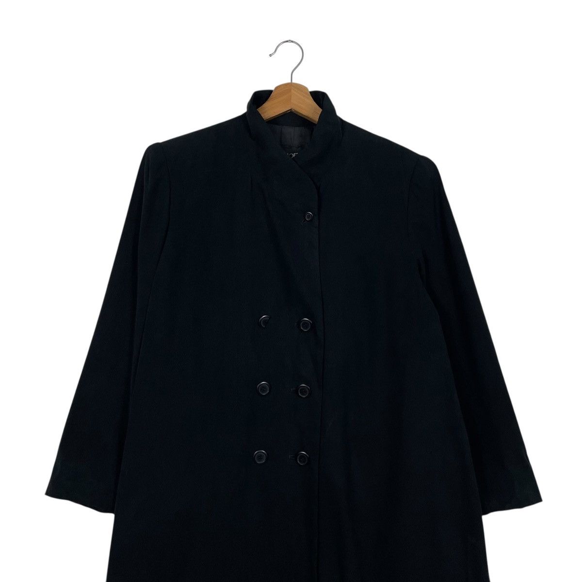 Japanese Brand Soffio Black Double Breasted Coat Size L / US 10 / IT 46 - 3 Thumbnail