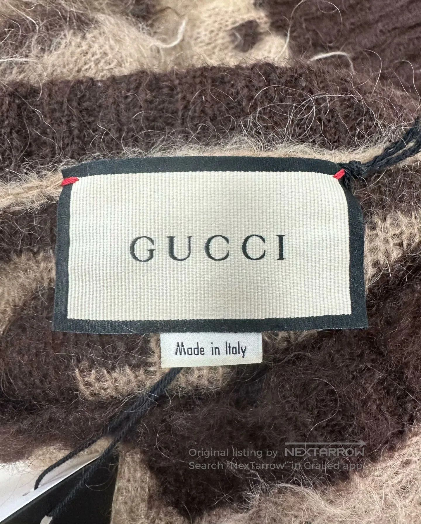 Gucci Guicci Brown Double G Monogram Embossed Logo Mohair Knit S Size S / US 4 / IT 40 - 3 Thumbnail