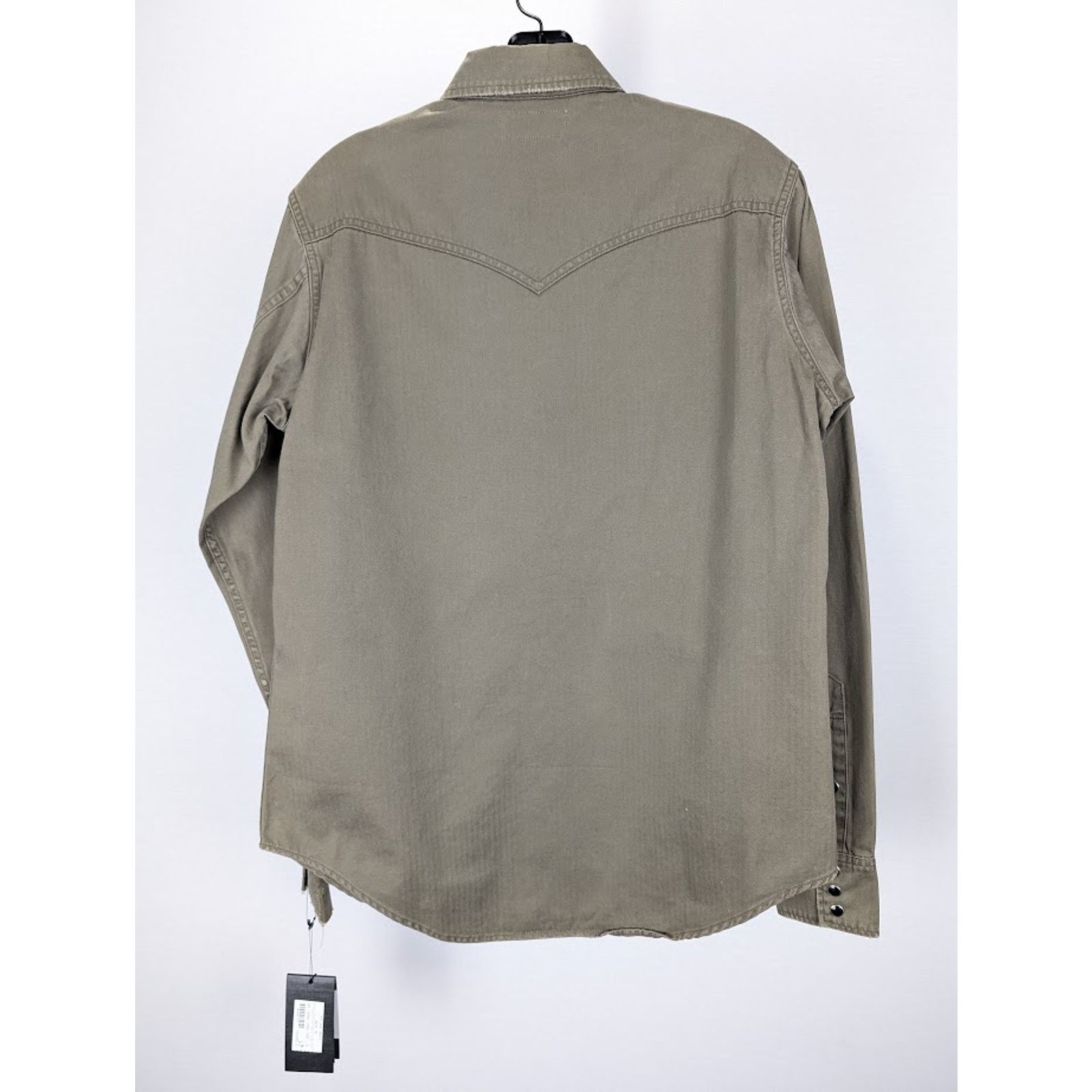 Saint Laurent Paris o1rshd1 Classic Western Shirt in Khaki Stonewash Size US S / EU 44-46 / 1 - 10 Thumbnail