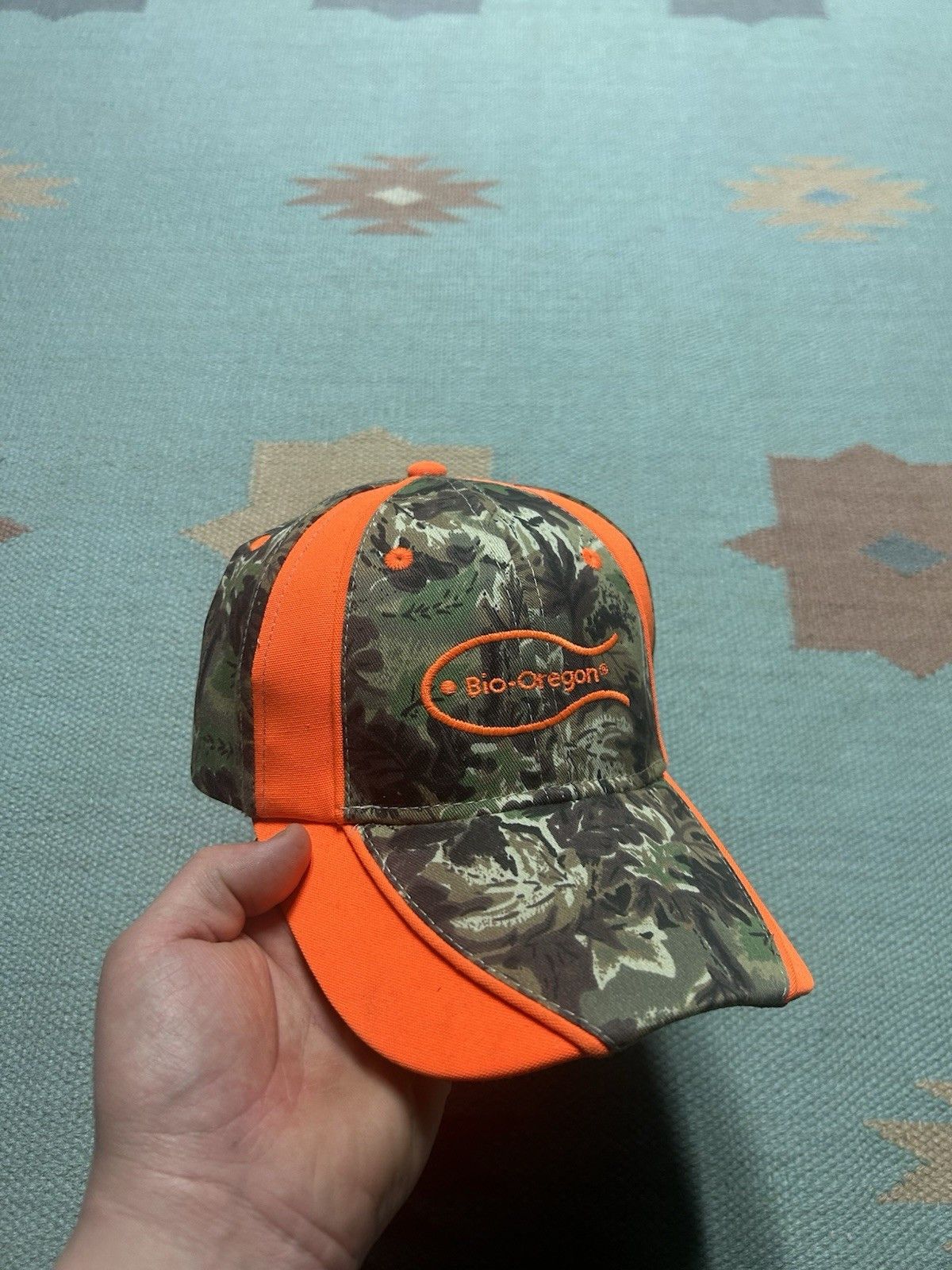 Vintage Bio Oregon strapback hat camo hi vis Orange fish realtree Size ONE SIZE - 1 Thumbnail