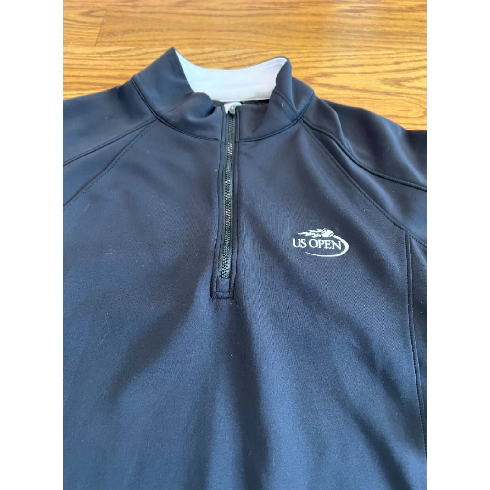 Vintage Zero Restriction Tour Series Quarter Zip Pullover Women's L Black Mock Neck Golf Tennis US Open Outdoor Activewear Size L / US 10 / IT 46 - 2 Thumbnail