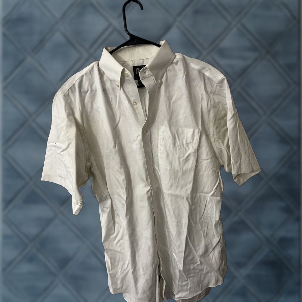 Jos. A. Bank VINTAGE Jos. A. Bank Button-Up Shirt Men 16.5 White Short Sleeve Travel Workwear Cotton Regular Pocketed Men Size US L / EU 52-54 / 3 - 1 Thumbnail
