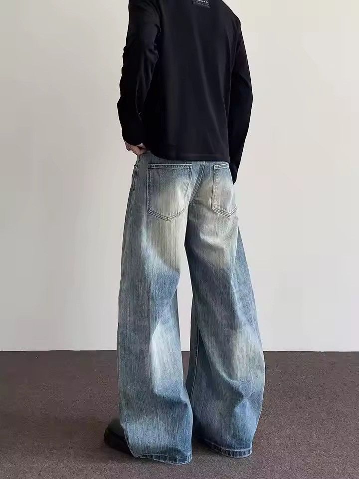Japanese Brand 🔥 Wide-Leg Denim Jeans | Light Wash, Relaxed Fit Size US 29 - 4 Thumbnail