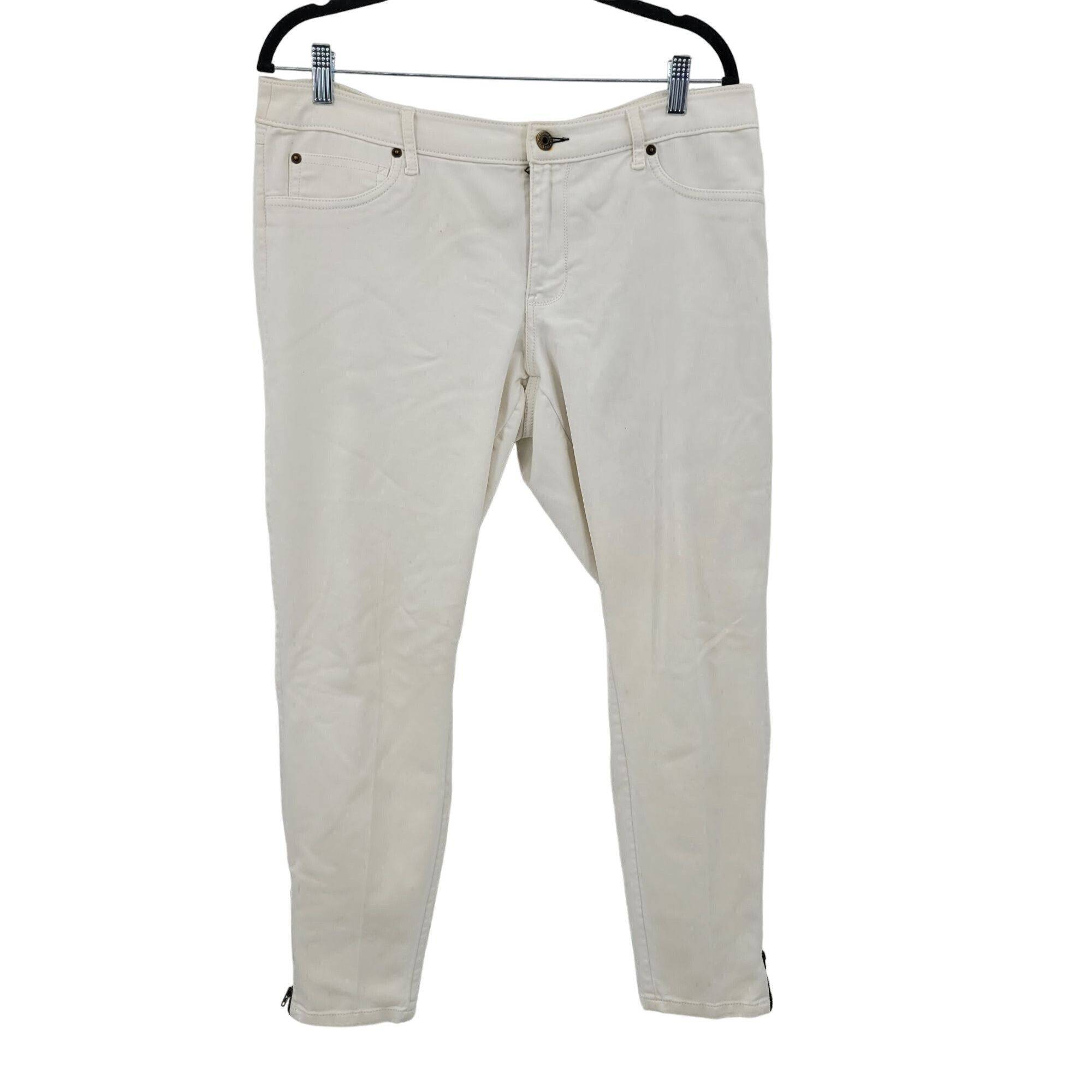 90s Converse Stretch Mid Rise Zip Ankle Pants 10 White