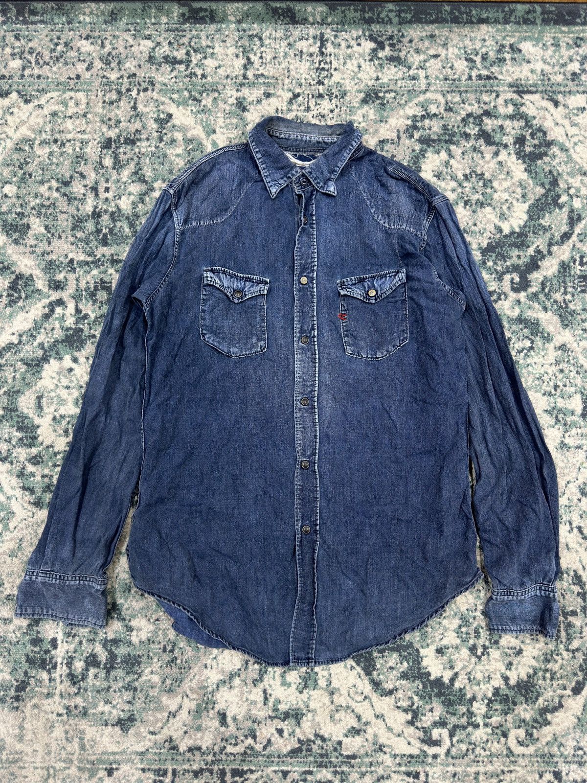 45rpm 45rpm Japan Western Denim Wash Button Up Shirt Size US M / EU 48-50 / 2 - 2 Thumbnail