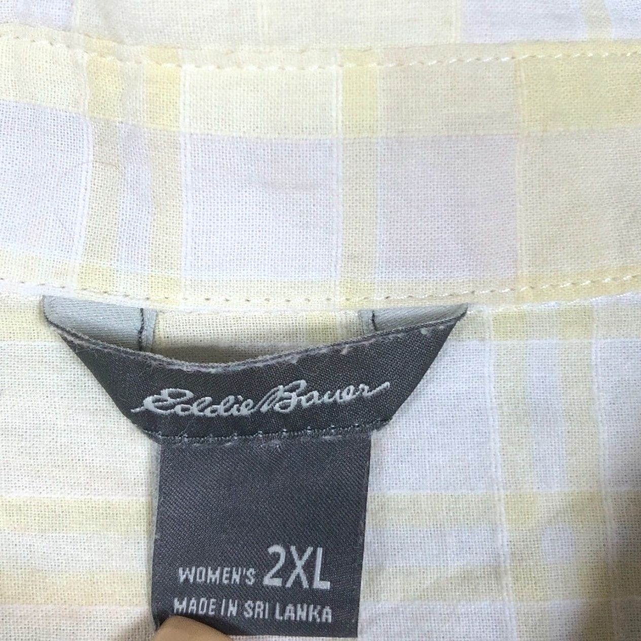 Eddie Bauer Eddie Bauer Womens Shirt Yellow Plaid Collared Button-Down Stretch 2XL Short Sleeve, Casual, Workwear, All Seasons Size XXL / US 16-18 / IT 52-54 - 6 Thumbnail