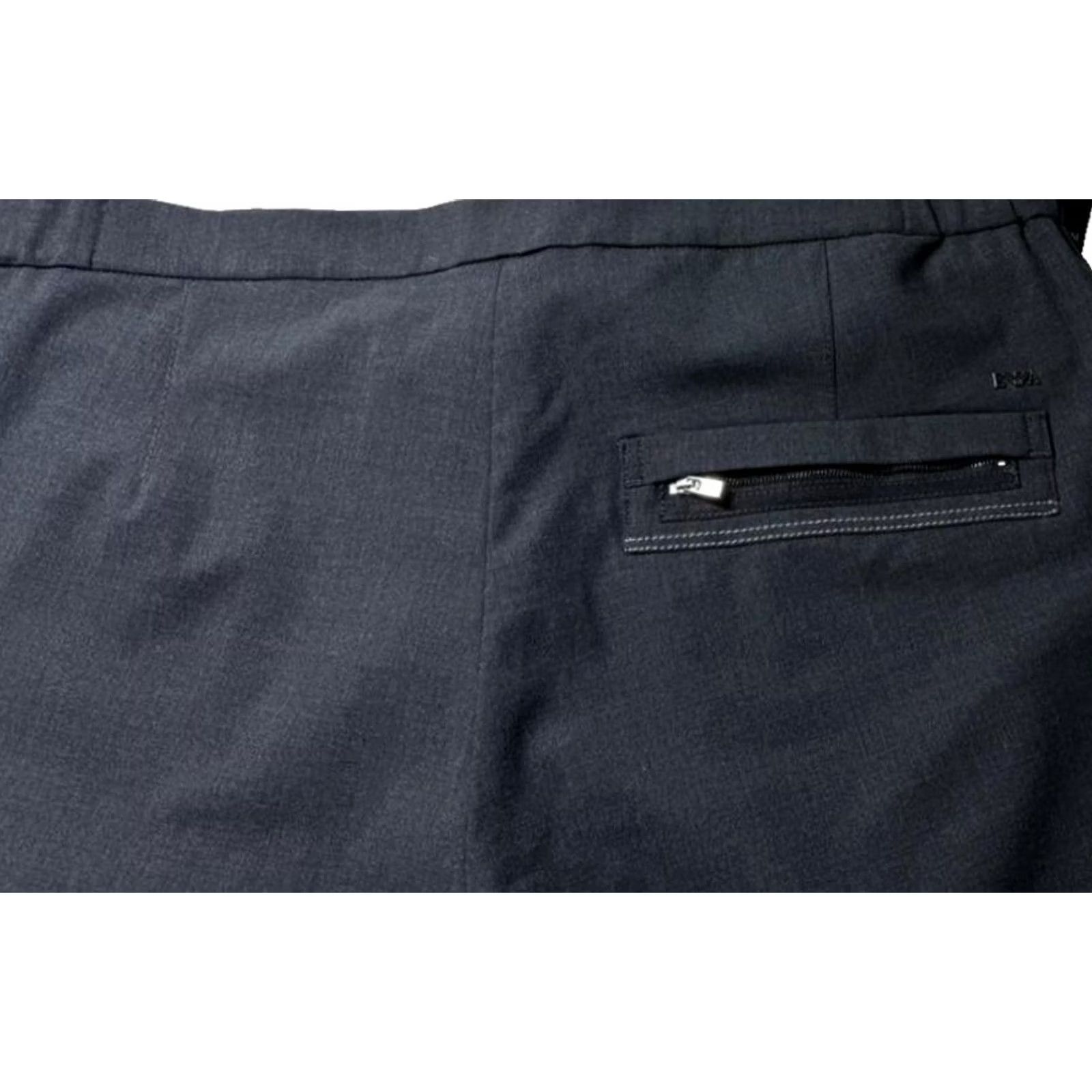 Emporio Armani Emporio Armani Men's Gray Tailored Pants Slim Fit Zip Ankle | Size 54 | Wool Front Flat Front Dress Pants Gray 34 in Inseam 32 in Regular Mens Size US 38 / EU 54 - 6 Thumbnail