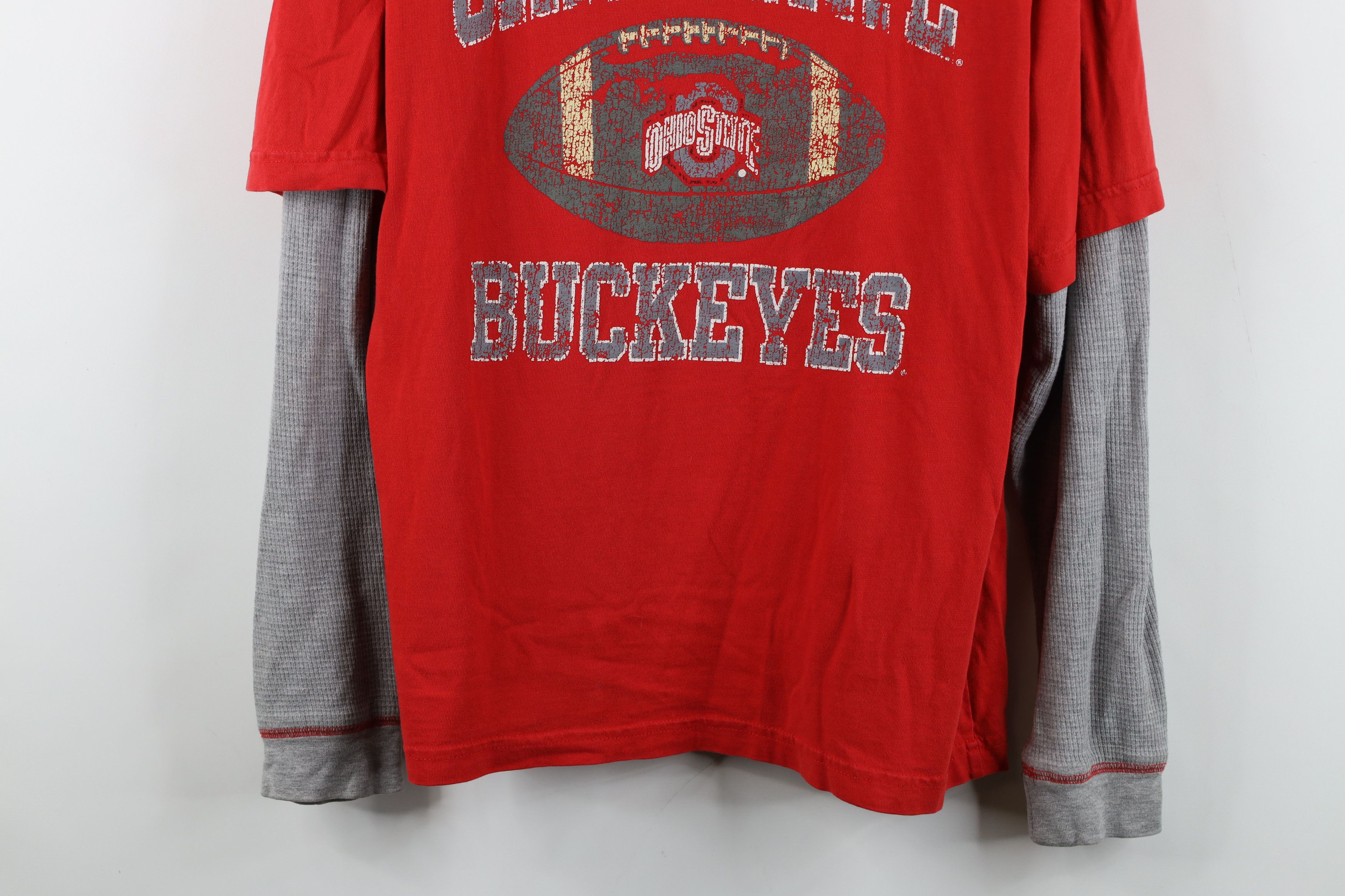 Vintage Vintage Knit Layered Ohio State University Football T-Shirt Size US M / EU 48-50 / 2 - 3 Thumbnail