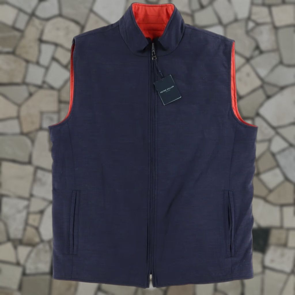 Peter Millar Peter Millar Excursionist Flex Reversible Wool Solid Mock Jacket Navy/Caviar Men's L Shirt Size US L / EU 52-54 / 3 - 1 Thumbnail