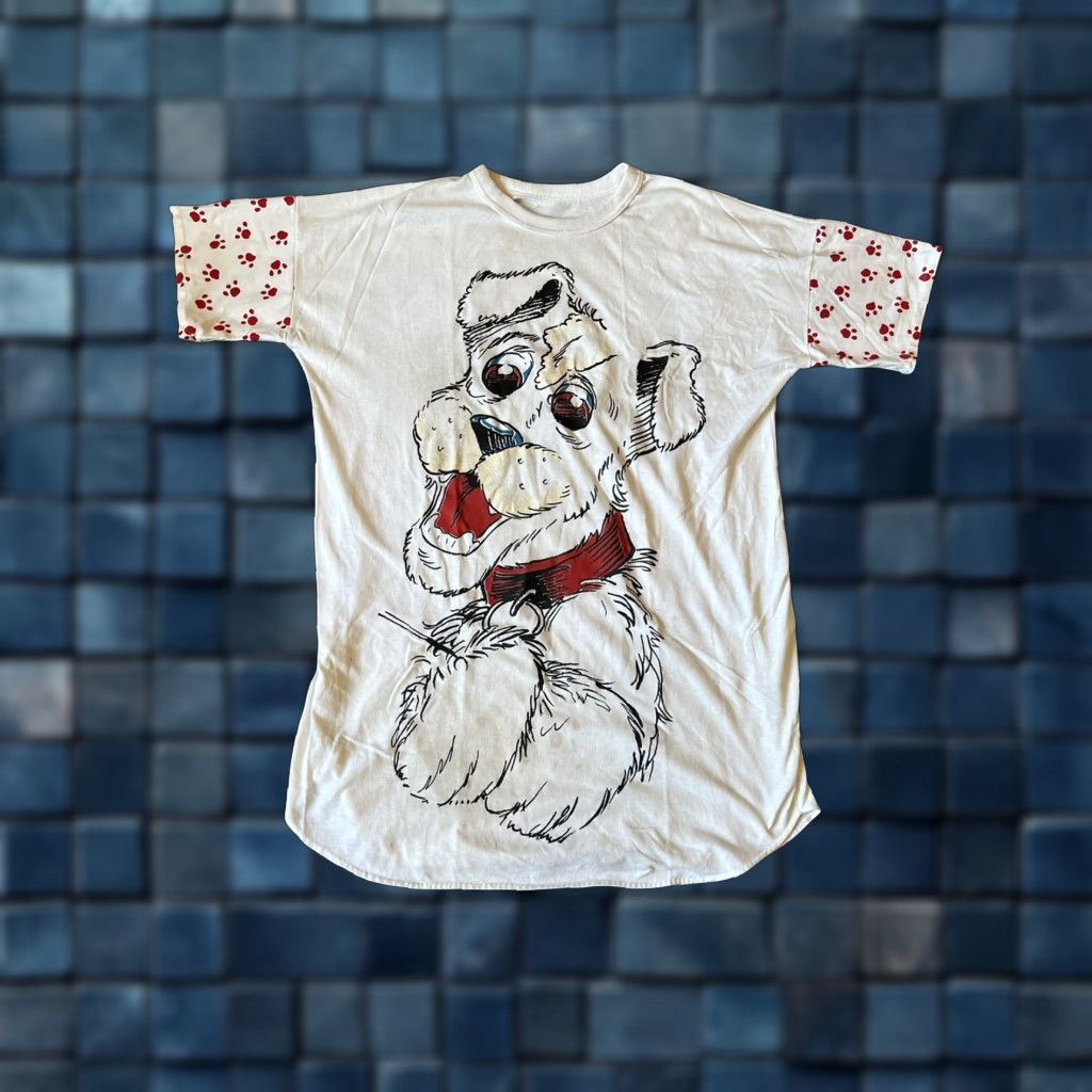 X-LARGE VINTAGE Unbranded Dog Shirt XL White Happy Unisex Adults Sleeve Paws T-Shirt Read Size US XL / EU 56 / 4 - 1 Thumbnail