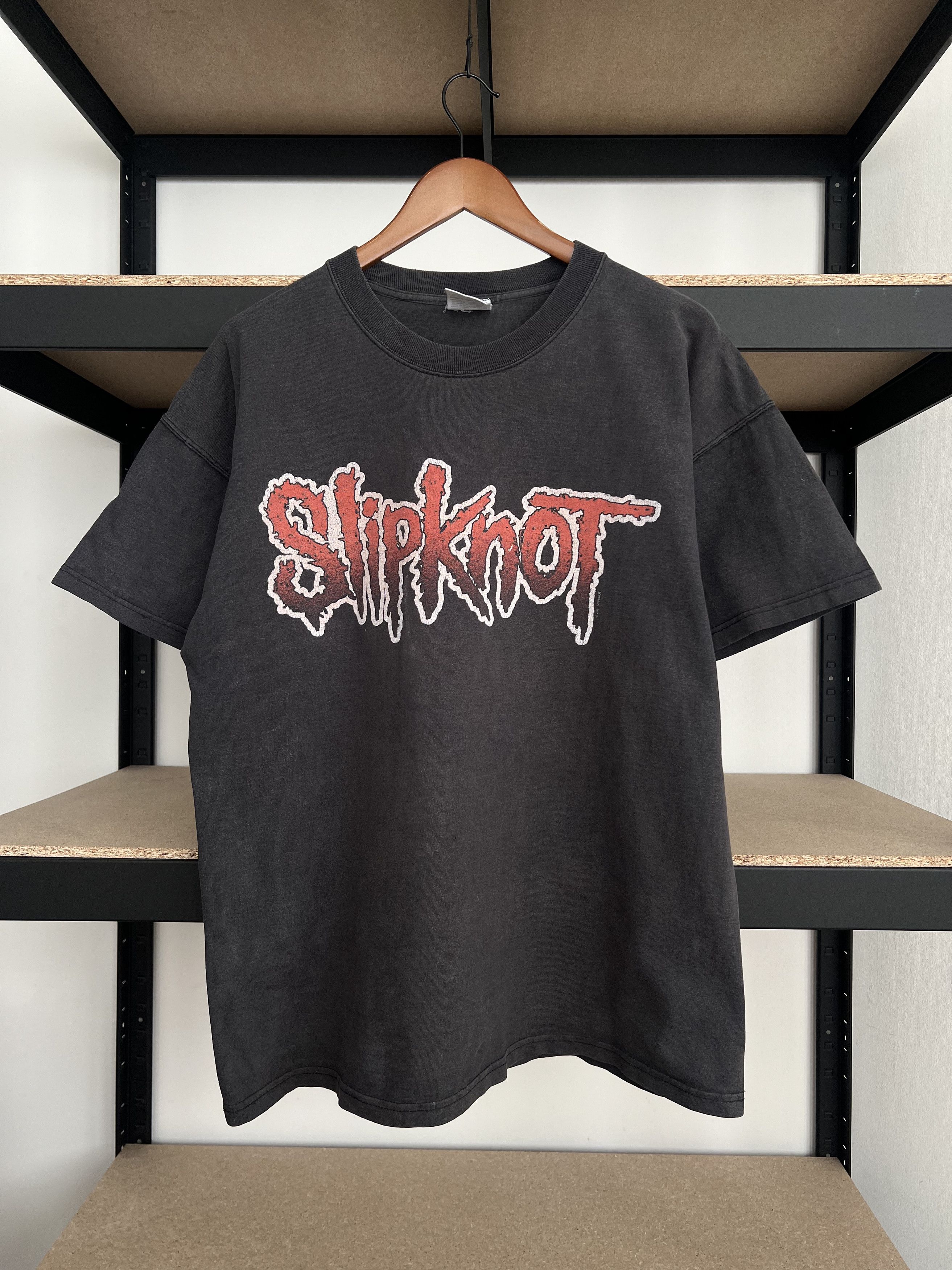 image of Band Tees x Rock T Shirt Vintage 2001 Slipknot Metal Band Faded Black T-Shirt, Men's (Size 2XL)