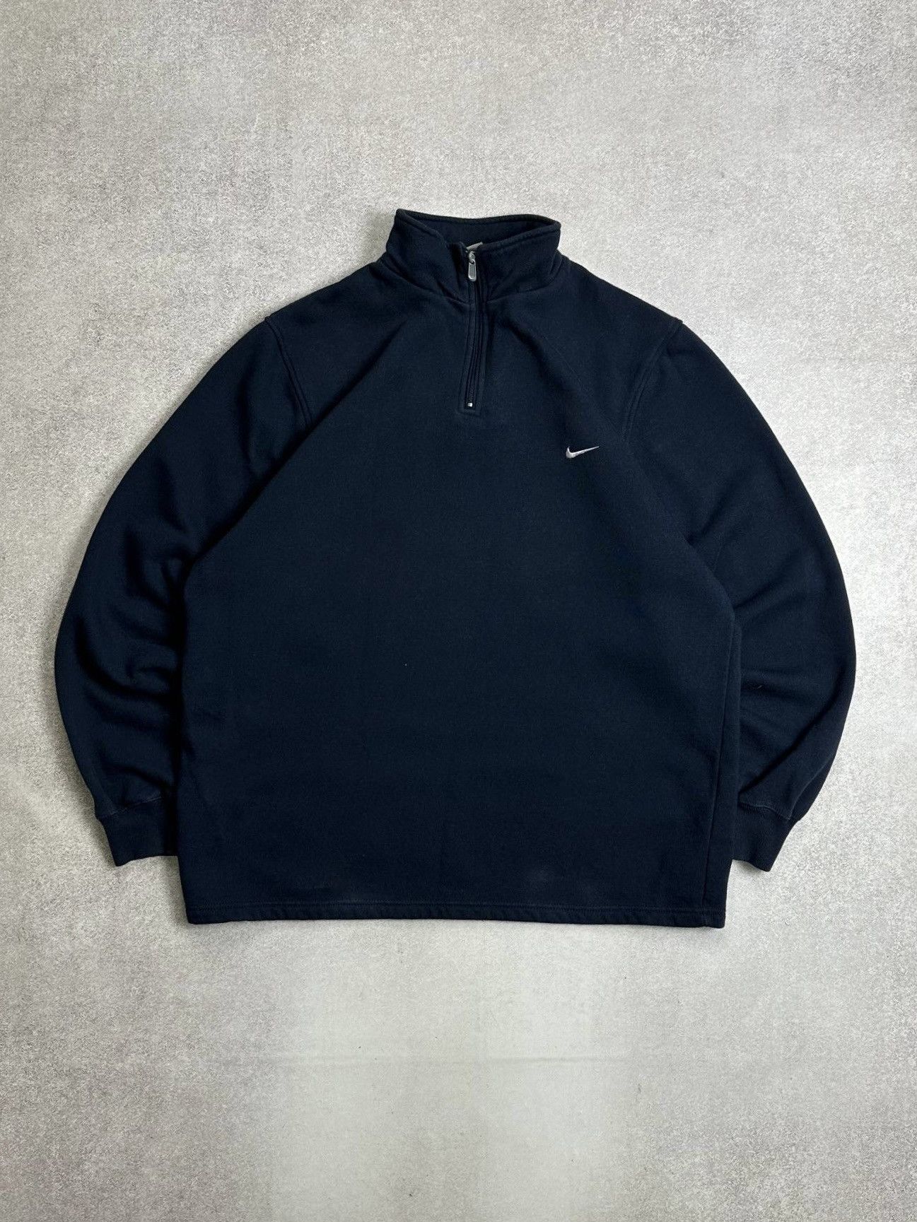 Nike Vintage Nike Swoosh Quarter Zip Cotton Sweatshirt M Size US M / EU 48-50 / 2 - 1 Thumbnail