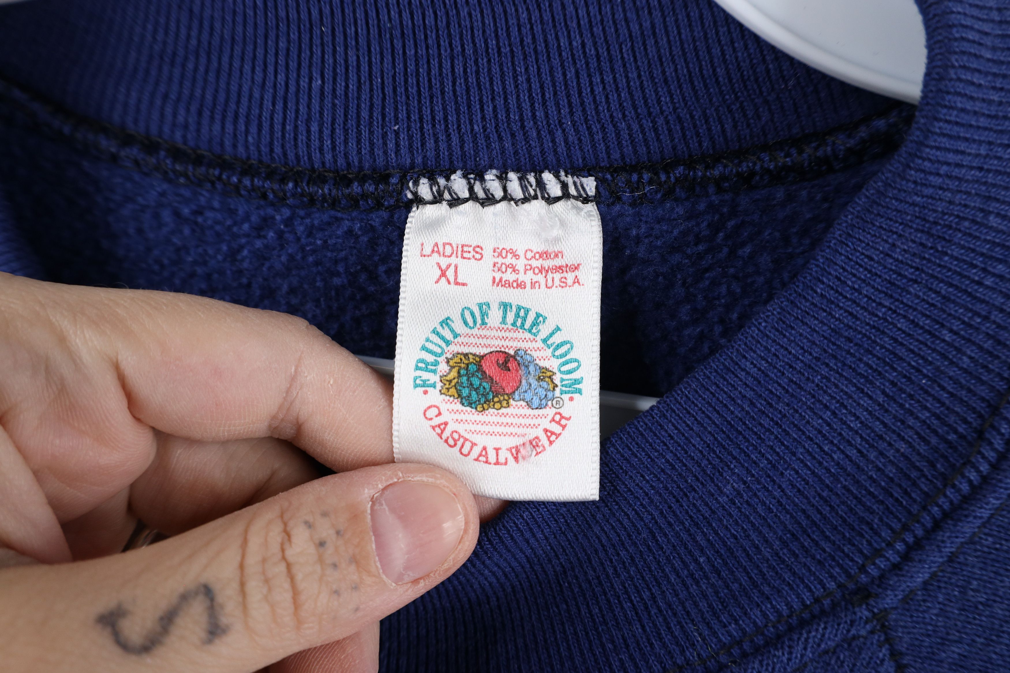 Vintage Vintage 90s Streetwear Blank Crewneck Sweatshirt Blue USA Size XL / US 12-14 / IT 48-50 - 7 Thumbnail