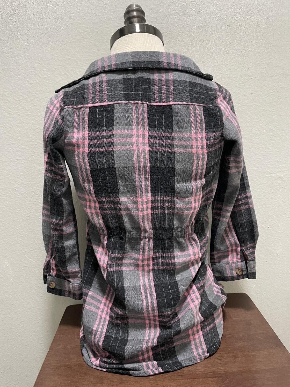 Other Trende Girl Pink Black Plaid Shacket Flannel Button Up Size M / US 6-8 / IT 42-44 - 3 Thumbnail