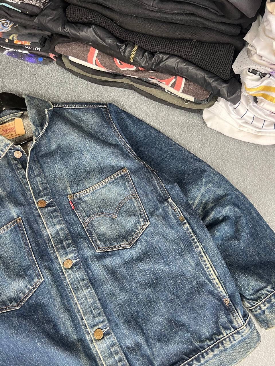 Levi's Levis Early 90s Vintage Heavy Denim Button Jacket Size US L / EU 52-54 / 3 - 3 Thumbnail