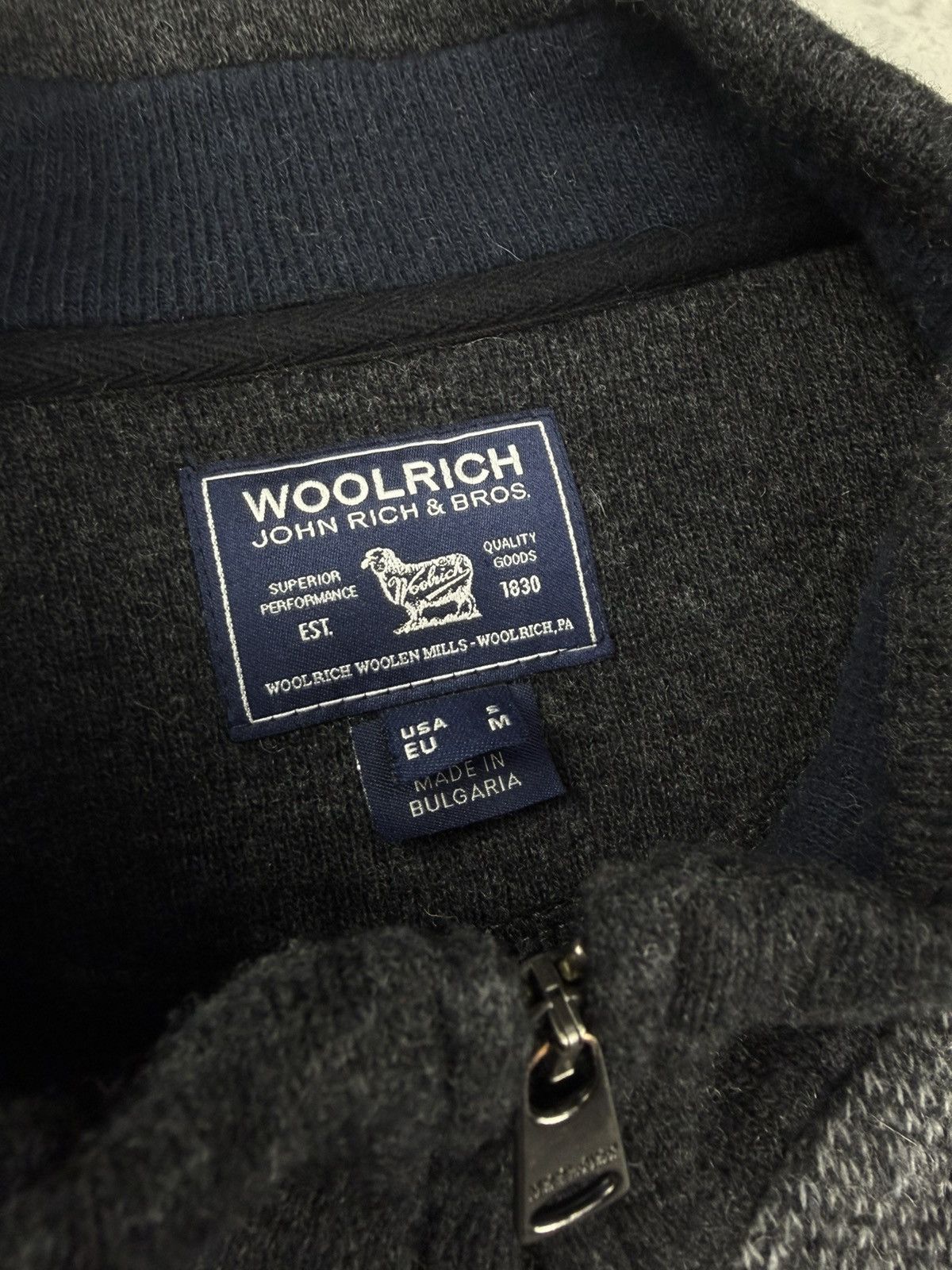 Woolrich Woolen Mills Woolrich Wool Zip Sweater Grey Black Men’s M Size US M / EU 48-50 / 2 - 7 Thumbnail