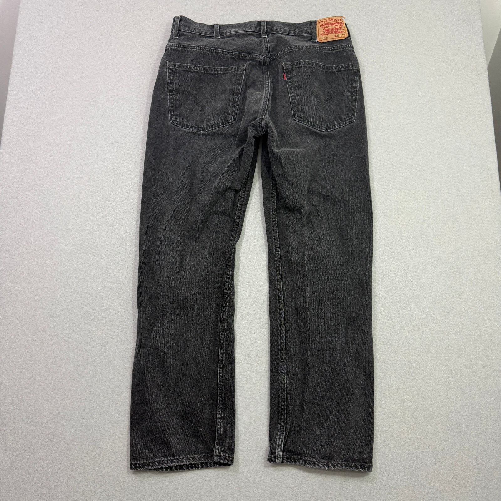 Levi's Vintage Levis 505 Jeans Men's 38x32 Black Denim Straight Fit Size US 38 / EU 54 - 7 Thumbnail