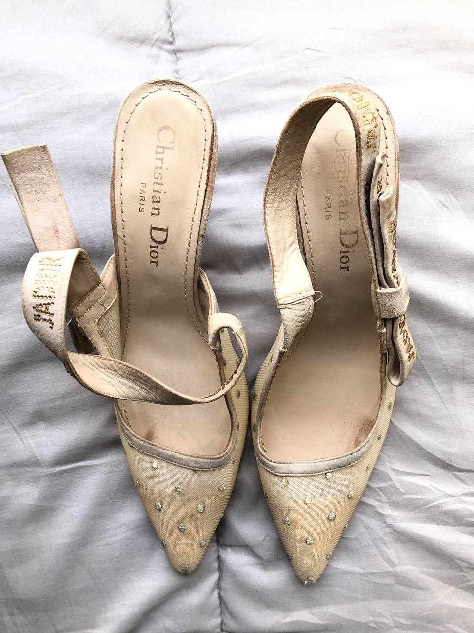 Dior Christian Dior kitten heels in beige Size US 5 / IT 35 - 6 Thumbnail