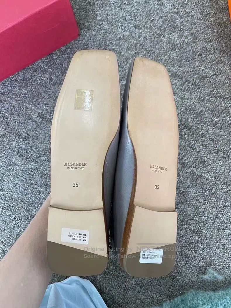 Jil Sander Jil Sander Classic square toe metal round edge woven singl Size US 4.5 / IT 34.5 - 7 Thumbnail