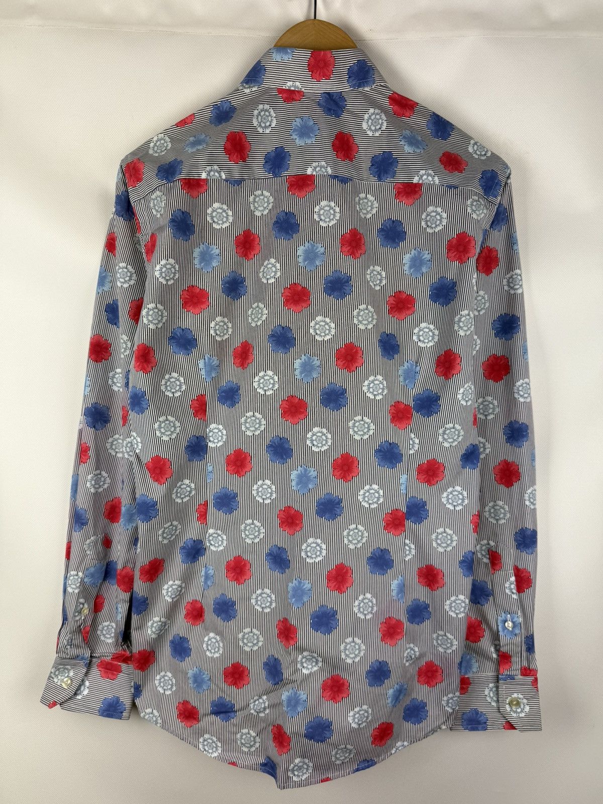 Eton Eton Long Sleeve Striped Floral Pattern Button Up Shirt Size US S / EU 44-46 / 1 - 14 Thumbnail