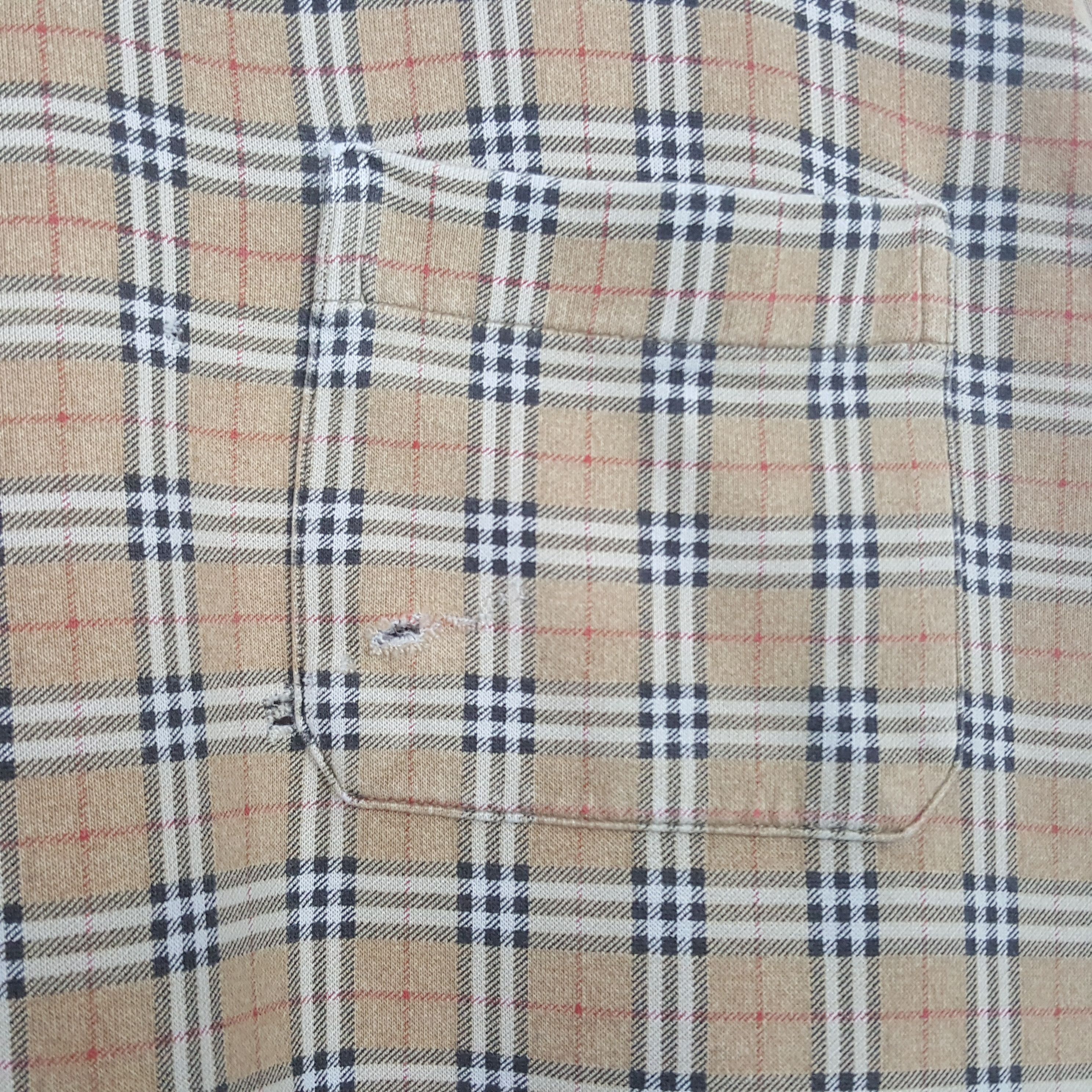 Burberry × Vintage Vintage Burberry London Nova Check Distressed Sweatshirt Size US L / EU 52-54 / 3 - 4 Thumbnail