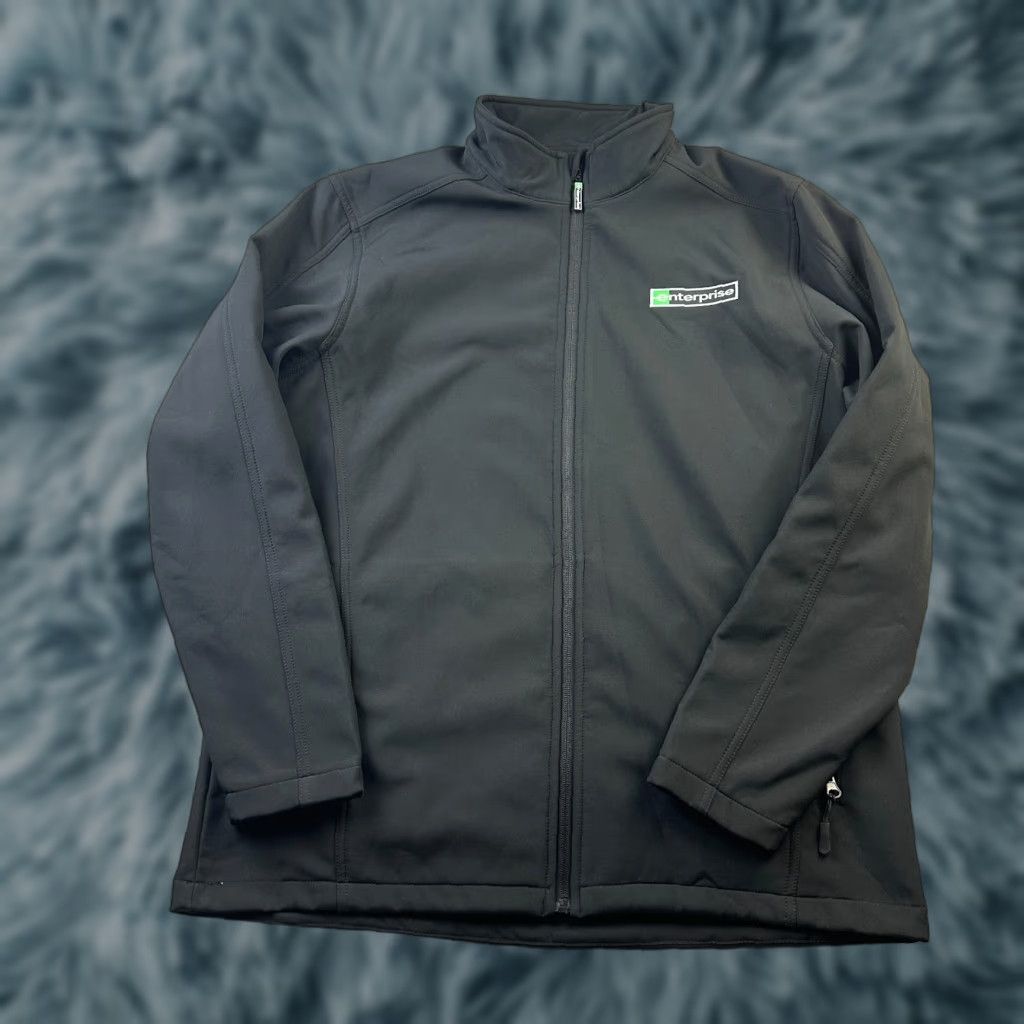 Vintage VINTAGE Image Solutions Enterprise Jacket Mens Large Black Softshell Windbreaker Full Zip Logo Size US L / EU 52-54 / 3 - 1 Thumbnail