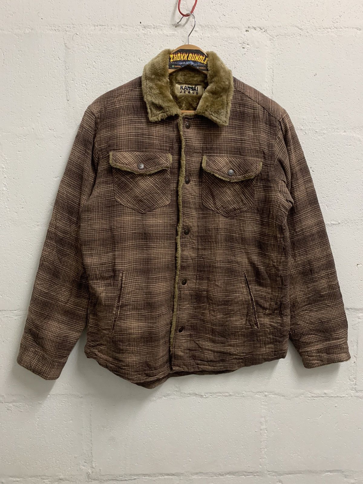 Japanese Brand Vintage Kansai Yamamoto Sherpa Jacket Snap Buttom Shirt Size US M / EU 48-50 / 2 - 1 Thumbnail