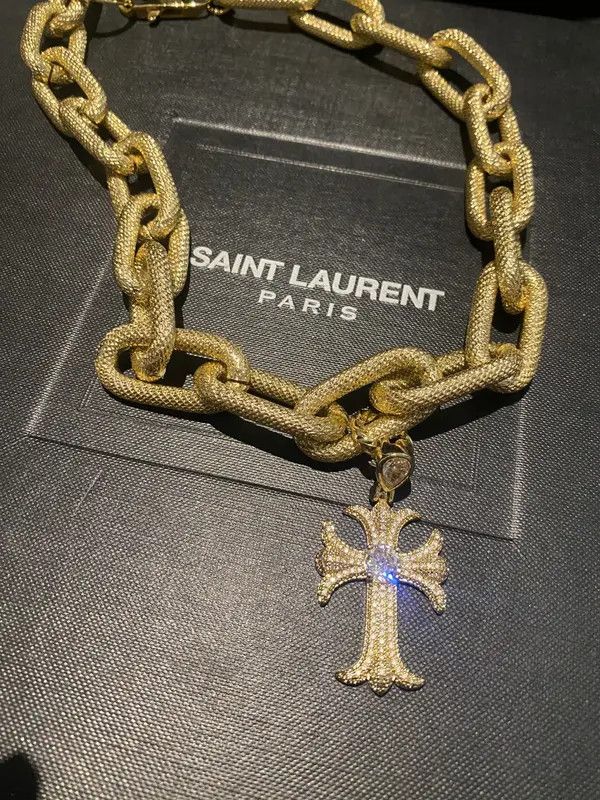 Japanese Brand Shiro x Eri High End Gold Link Cross Chain Size ONE SIZE - 6 Thumbnail
