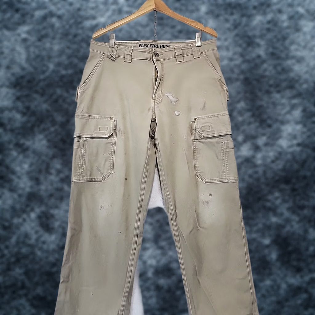 CO Duluth Trading Co Men's Pants 38x30 Flex Fire Hose Cargo Khaki Grunge Cotton Spandex Baggy? Size US 38 / EU 54 - 1 Thumbnail
