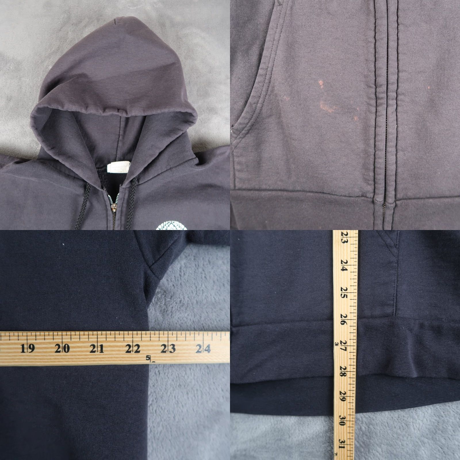 Vintage VINTAGE Japanese Temple Faded Black Full Zip Hoodie Sweatshirt Size L Large Mens Hoodie Size US L / EU 52-54 / 3 - 8 Thumbnail