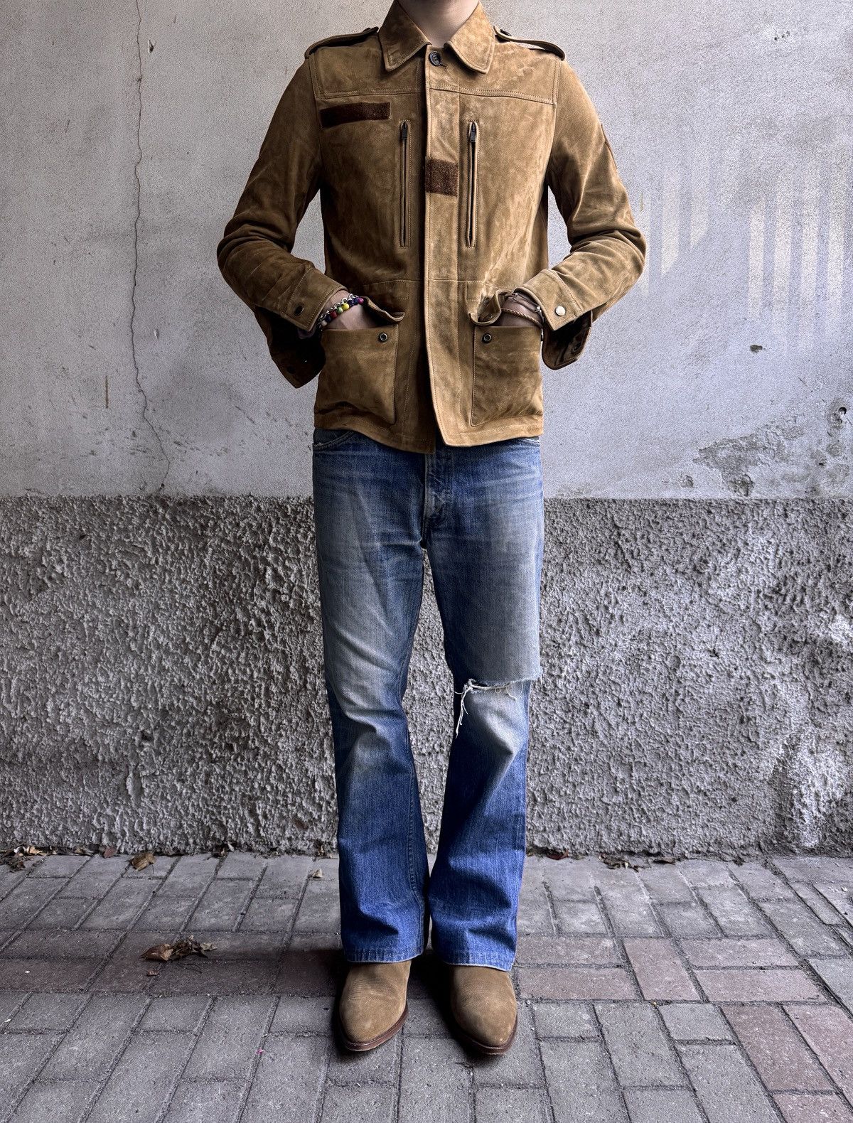 Saint Laurent Paris Saint Laurent “F2” Lamb Suede Military Jacket Size US S / EU 44-46 / 1 - 6 Thumbnail