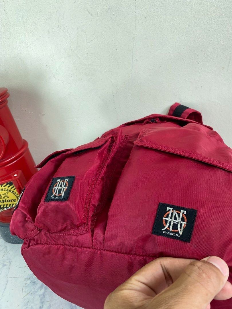 Jean Paul Gaultier Jean Paul Gaultier Multi Pocket Utility Nylon Red Backpack Size ONE SIZE - 3 Thumbnail